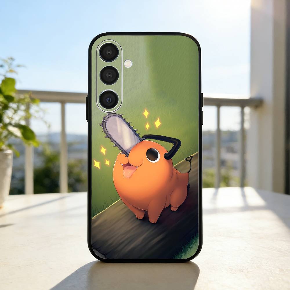 Чехол для телефона P-pochitas Аниме Человек-бензопила Для Samsung A73,72,71,A52,51,40,41,A22,A32,31,A13, Мягкий черный корпус