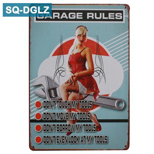 [SQ-DGLZ] Горячая MUSCLE CAR GARAGE Металлическая вывеска Магазин Настенный декор Оловянная вывеска Винтажные металлические вывески Домашний декор Живопись Таблички Художественный постер