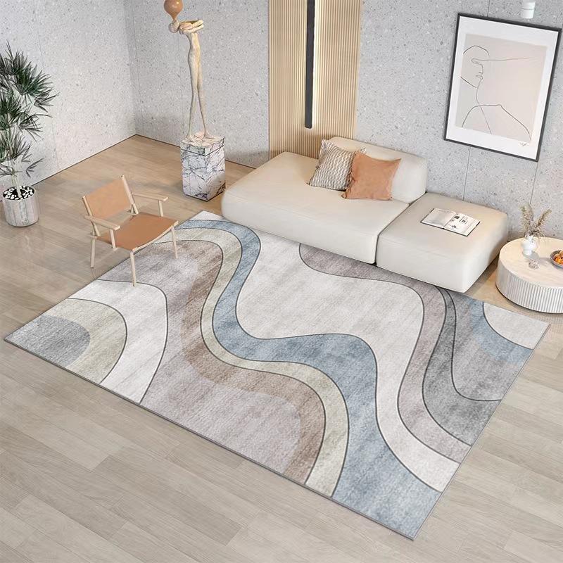 Современный абстрактный геометрический ковер с узором, украшение для дома, гостиная, спальня, противоскользящий ковер, красочный дизайн волны, напольный коврик