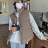 Down Cotton Vest for Women Standing Collar Short Autumn and Winter Loose Padded Vest Light Clip Jacket Top