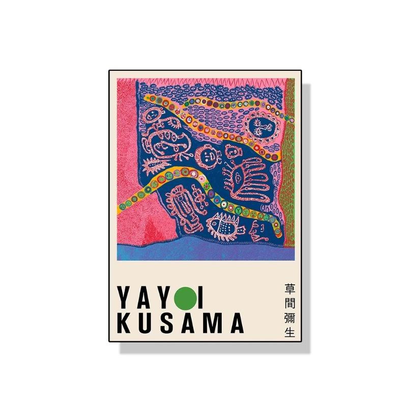 Yayoi Kusama Art Exhibition Pumpkin Flower Wall Art Poster Prints Abstract Canvas Painting Picture for Modern Room Home Decor