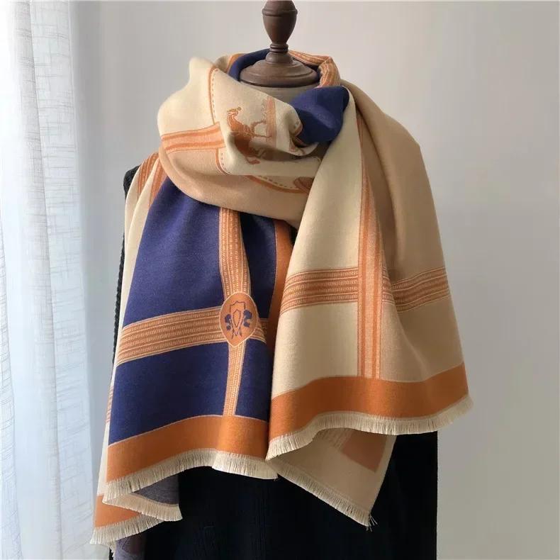 Winter Cashmere Scarf Women 65X185Cm Female Warm Pashmina Shawls Wrap Scarves Blanket Thick Ladies Bufanda Design
