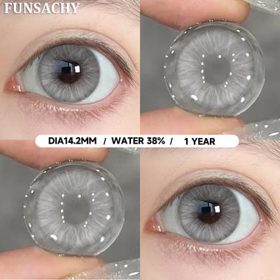 FUNSACHY 2шт. Серые зрачки коричневые контактные линзы Красивая косметика для здоровья зрачки натуральные цветные линзы для глазные линзы для ежегодного использования