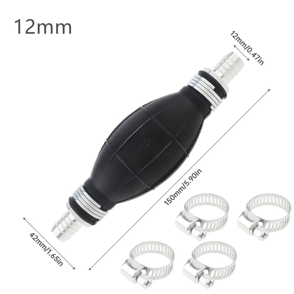 Ручной насос для подачи топлива 6 мм / 8 мм / 10 мм / 12 мм, топливный насос для подкачки бензина с 4 хомутами для автомобиля, лодки, мотоцикла, скутера