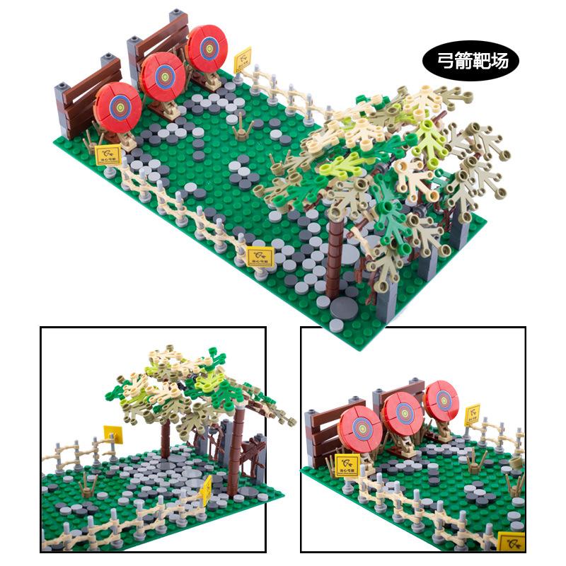 Police Figure Street View Prison Cage Range Military Scene Building Small Granular Building Block Toys