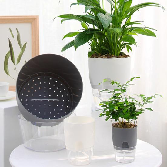 Цветочный горшок Высокопрочный Небьющийся Пластиковый Декоративный Самополивающийся Цветочный Контейнер для Дома