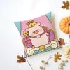 Cartoon LLulu Pig Pink Cushion Cover Iceland Washable Linen Soft  for Daily Sofa Bed Home Room Decor