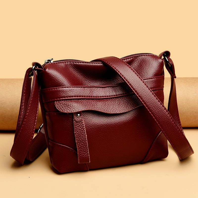 Leather Mother Women'S Bag Soft Leather Shoulder Messenger Bag Fashion Casual Satchel