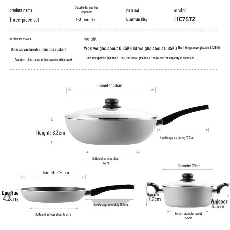 COOKER KING 3-Piece Non-stick Cookware Set