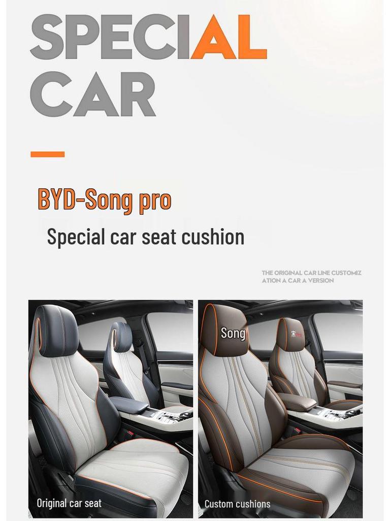All-Season Leather Car Seat Cover for BYD Song Pro: Full Surround Design
