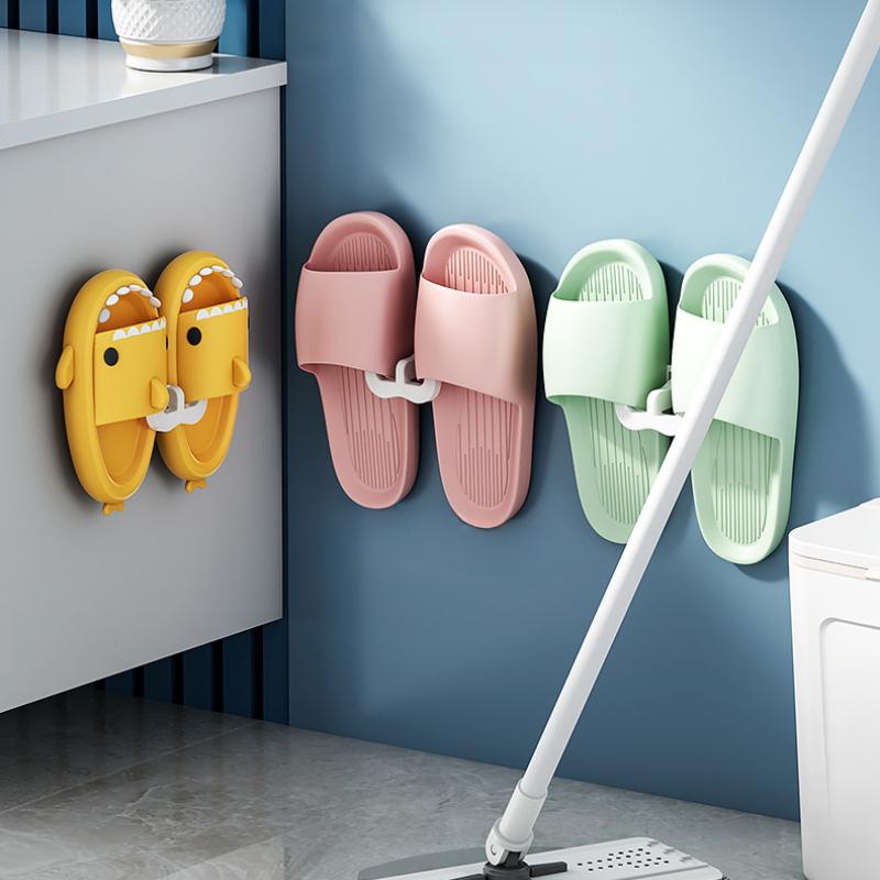 1 шт. вешалка для тапочек без дырокола, органайзер для тапочек для ванной комнаты, крючок, дренажная полка для унитаза, клейкая полка для хранения обуви в спальне