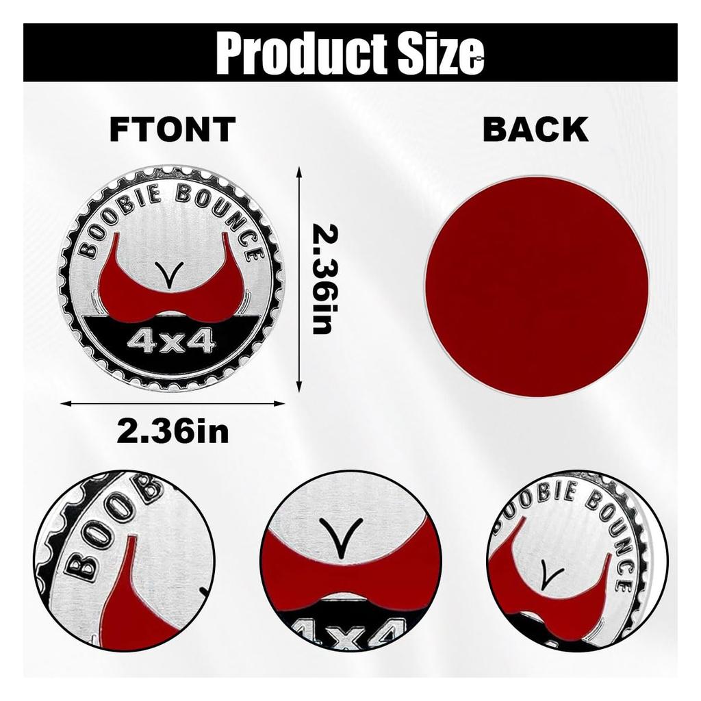 Booble Bounce Badge Rated Car Emblem, 4 X 4 3D Metal Car Badge Decal
