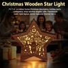 Holiday Party Supplies 3D Wooden LED Christmas Night Light, Hollow Carved Tabletop Decor Warm Light Lamp with Glow, Festive Home And Office Decoration