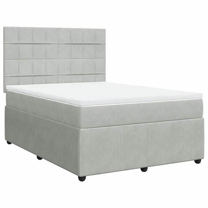 Maison Exclusive - Sommier à lattes de lit et matelas Gris clair 140x200cm Velours