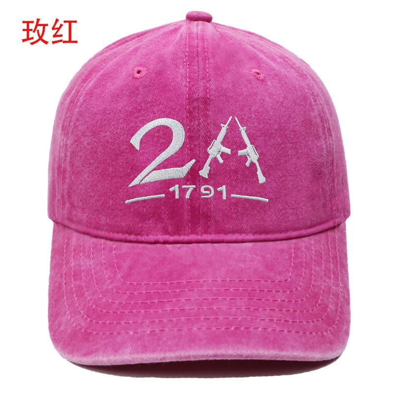New A--Embroidered baseball cap Washed retro men's and women's casual outdoor sports sun hat
