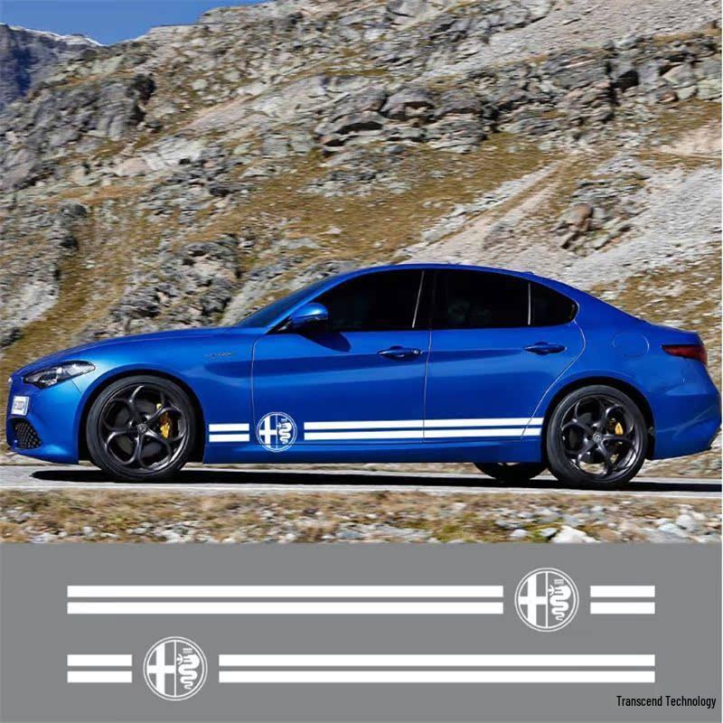 Совместимые наклейки на двери и боковые юбки для Alfa Romeo Giulia/Stelvio