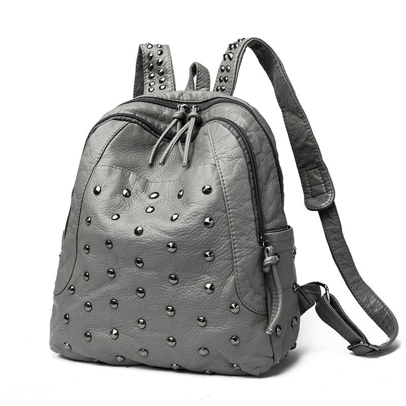 Рюкзак с заклепками большой вместимости премиум-класса, женский новый рюкзак для отдыха и путешествий, студенческий школьный рюкзак, женская сумка
