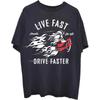 Disney Unisex T-Shirt 101 Dalmations Cruella Live Faster Black (S)