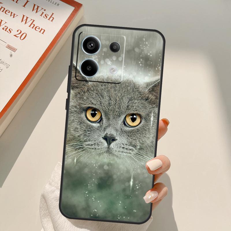 Чехол для телефона British Shorthair Cat для Xiaomi Redmi Note 13 14 9 10 12 11 15 Pro Plus Чехол для Redmi 15 C 12C 13C 14C 10C