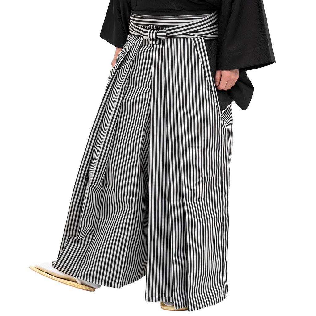 Haori Hakama Set Hakama Hakama Haori Kimono Family [KYOETSU] Men's (No Crest, Black, M)
