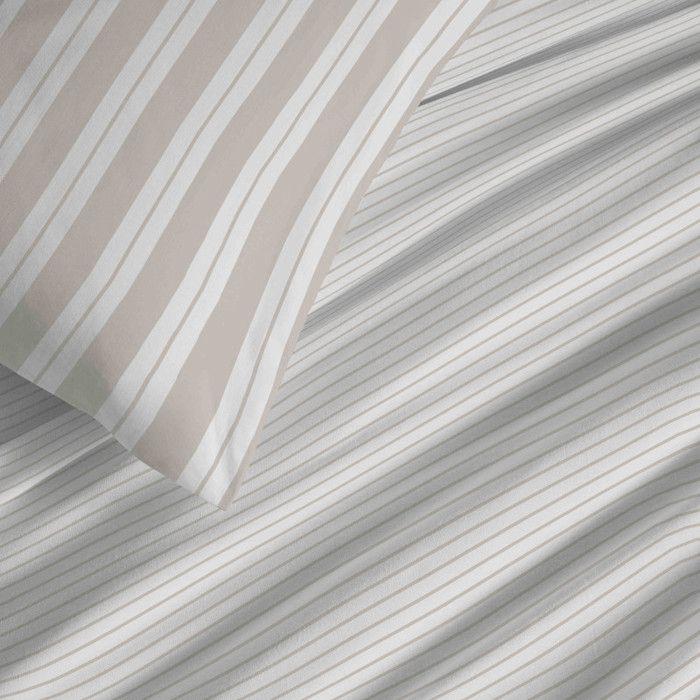 Pack complet housse de couette réversible "Vanessa" 6 pièces pour lit 160 x 200 Florence Naturel