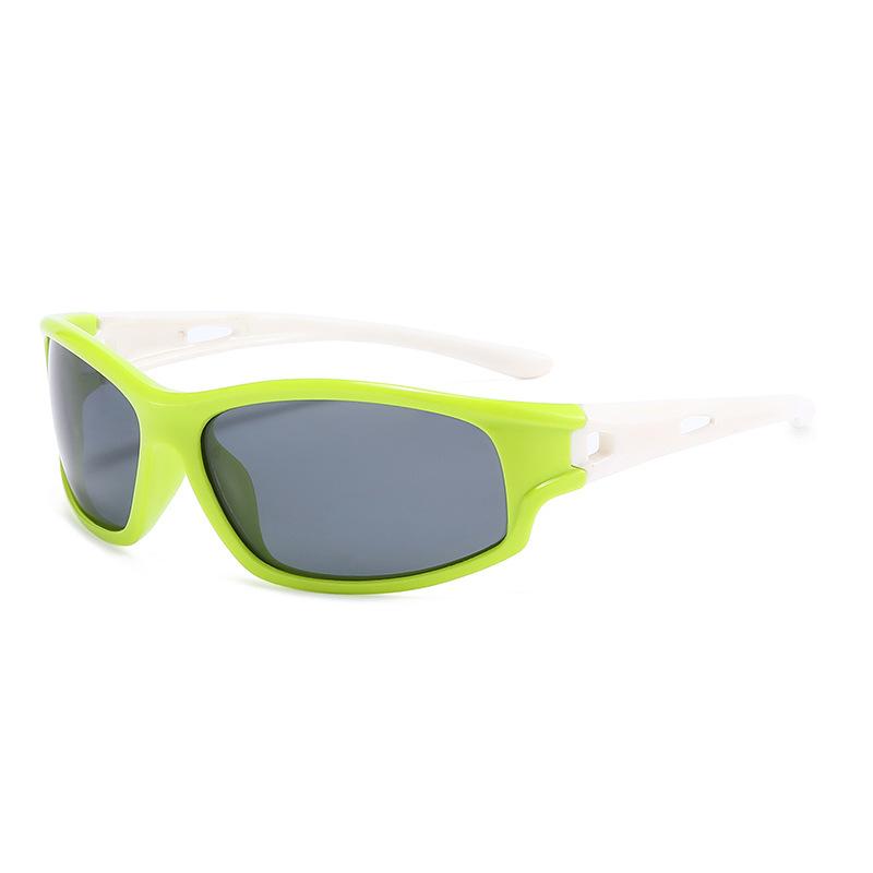 Youth Outdoor Sports Sunglasses Children's Soft Silicone Polarized Silver Cycling