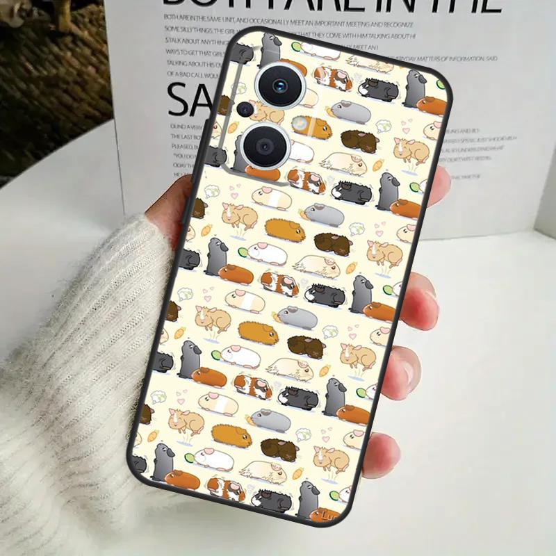Cute Cartoon Guinea Pig Case For OPPO Reno 8 7 6 5 4 Lite 8T 5Z 4Z 10 11F OPPO Find X5 X6 Pro X2 Neo X3 Lite Cover