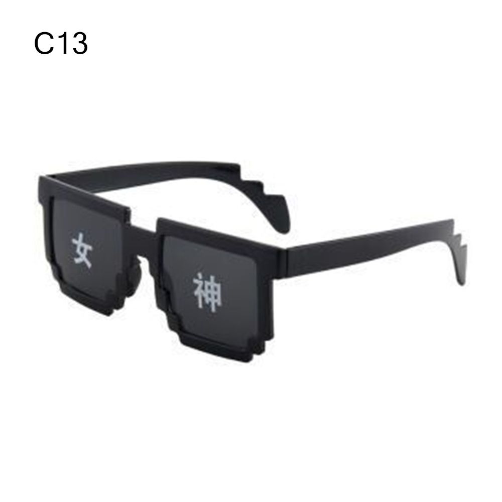 Реквизит для фотографий, декоративные оттенки, пиксельные мозаичные очки, солнцезащитные очки для геймеров и роботов, вечерние очки для дискотеки