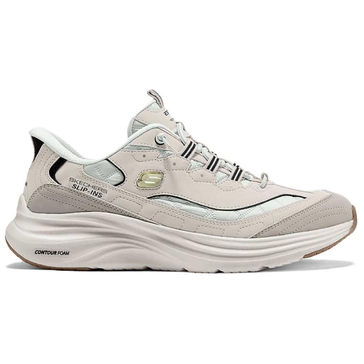 Skechers Контурная пена Мужские Рисовый Белый Синий Низкие Вставные Повседневная Обувь Амортизация Дышащая Износостойкая 232642-NAT
