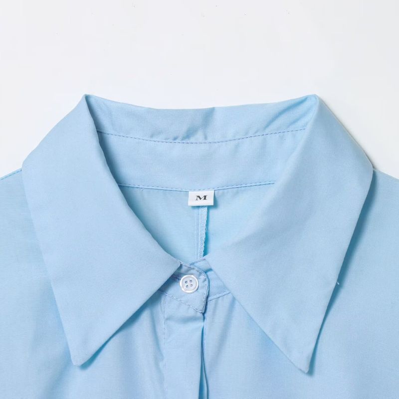 Kaslead New Women Clothes Western Style Fashion Simple Casual Shirt Long Dress