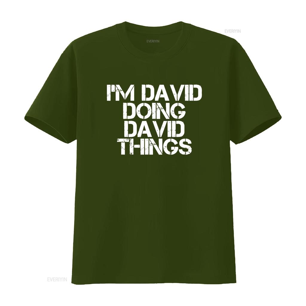 I M DAVID DOING THINGS Funny Christmas Idea T Shirt vintage Washed streetwear Casual Top For Everyday Wear designer clothes