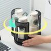 2Pcs Rotating Disposable Cup Holder Coffee Paper Cup Dispenser Storage Rack 3 Grid Counter Desktop Bubble Tea Shop Organizers