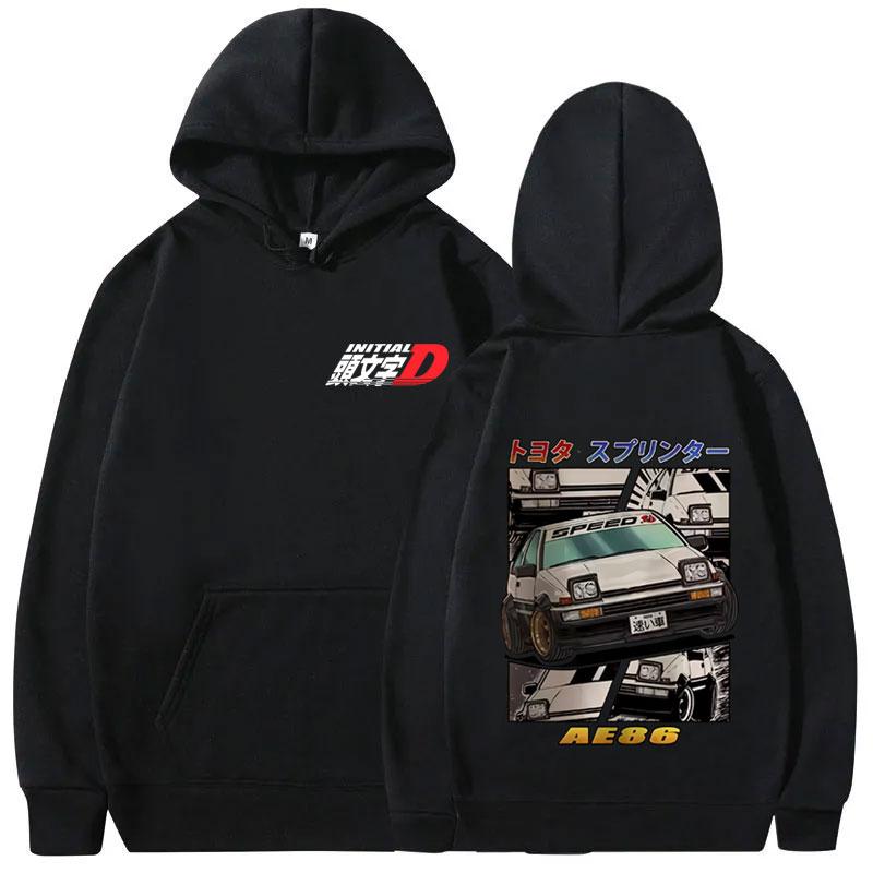 Anime Initial D AE86 Fujiwara Takumi Graphic Hoodie Men Women Manga Casual Pullover Hoodies Male Vintage Oversized Sweatshirt