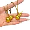 Real gold-plated, strong color retention, new Chinese-style traditional sand gold gourd pendant, unisex, versatile long sweater chain