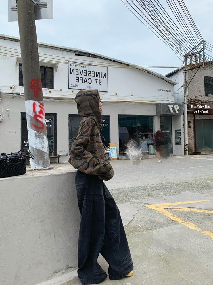 Women's Retro Camouflage Hooded Sweatshirt - Autumn 2024 Casual Slim-Fit Zipper Jacket