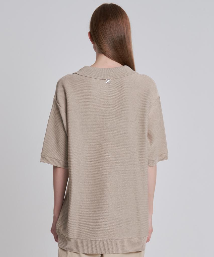 ZENSAI Polo Knit Beige