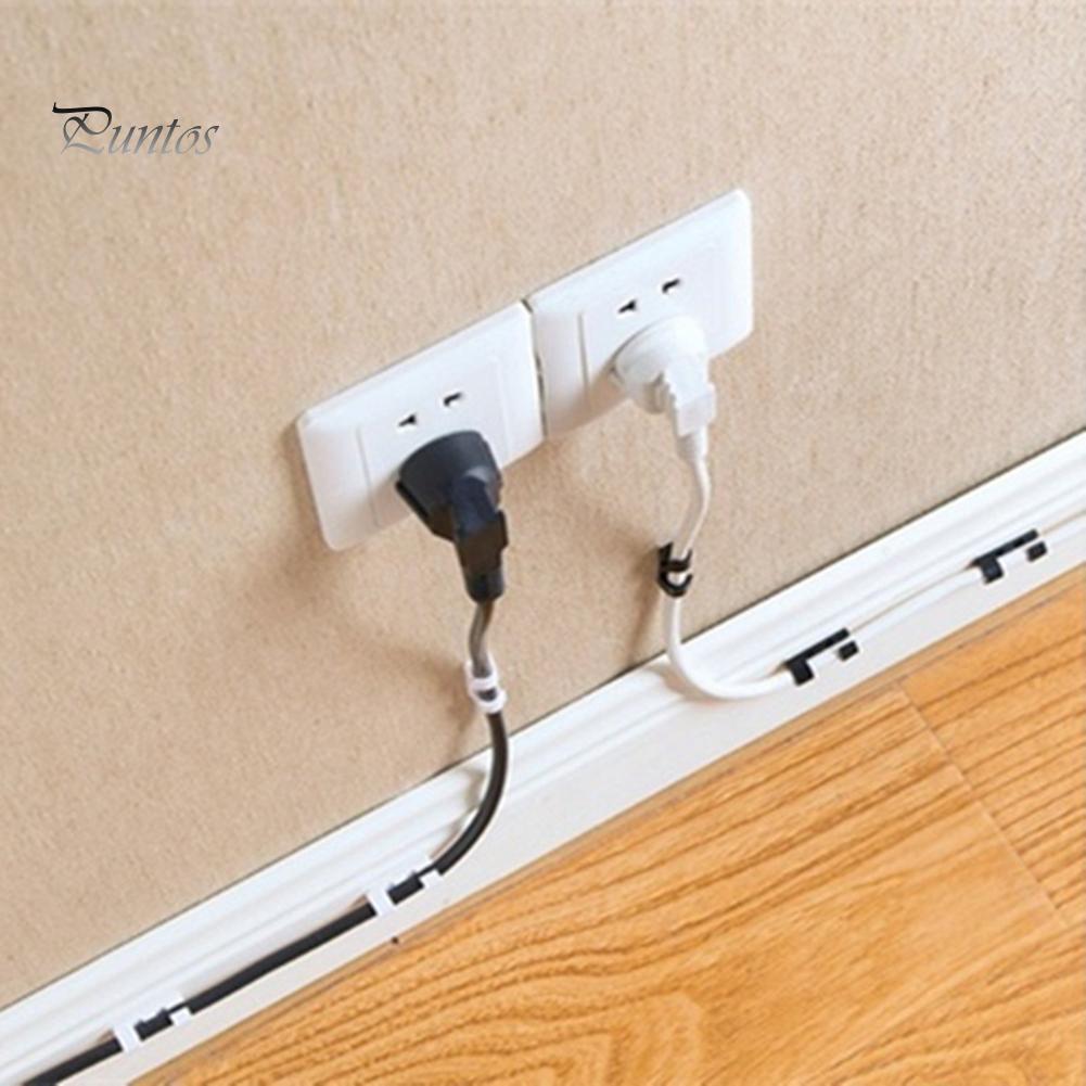 Puntos 20Pcs Self-adhesive Cable Clip Clamp Wire Buckle Line Fastener Organizer Fixer