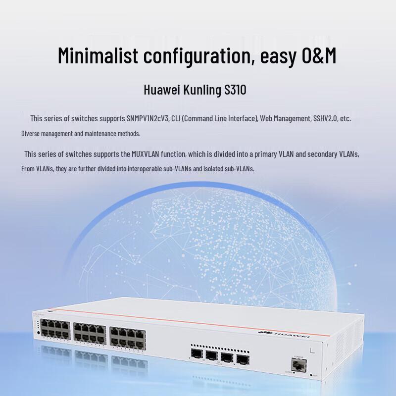 Huawei Kunling S310-24P4X Managed PoE Network Switch