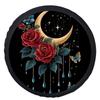 Crescent Moon With Roses Themed Tire Cover Wheel Cover, Trendy Universal Wheel Cover Tire Cover Wheel Protection Cover, Suitable