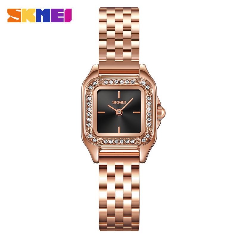 Часы Moment Beauty Rose Gold Square с ремешком из нержавеющей стали, модные водонепроницаемые кварцевые часы, трендовые женские часы