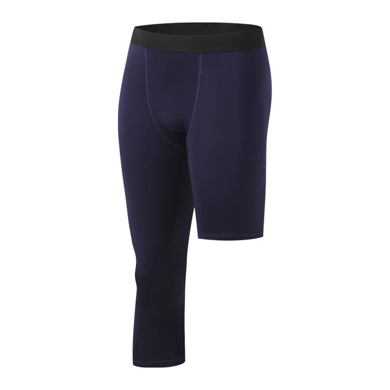 Мужские компрессионные тайтсы для баскетбола с быстрым высыханием, на одну ногу, семиточечные, базовый слой, штаны для фитнес-тренировок