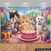 Двумерный Милый Кот День Рождения Фон для Фотосъемки