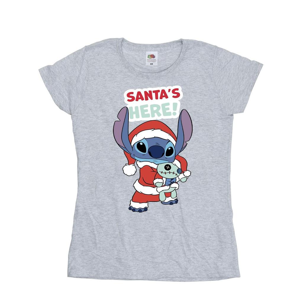 Disney Womens/Ladies Lilo & Stitch Santa´s Here Cotton T-Shirt