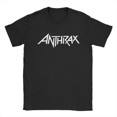 Мужская футболка с логотипом Anthrax, футболка группы, чистый хлопок, новинка, с коротким рукавом, с круглым вырезом, оригинальная футболка