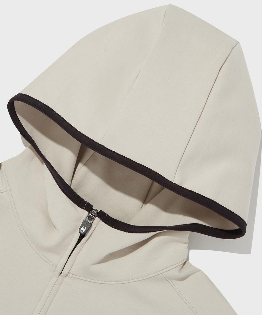 Champion Эластичный Интерлок Худи на молнии Обычный Бежевый