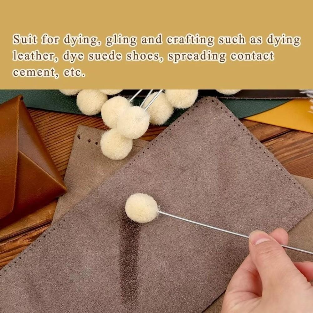 Metal Handle Leather Wool Balls Brush Dyeing Sponge Painting Brush Painting Applications