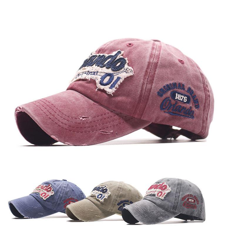 New soft top couple curved brim cap men's and women's old washed alphabet baseball cap