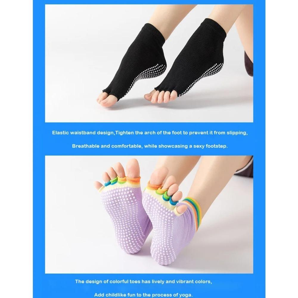 Short Women Yoga Socks Ankle Split Toe Tube Socks Comfortable Grips Pilates Socks Ladies