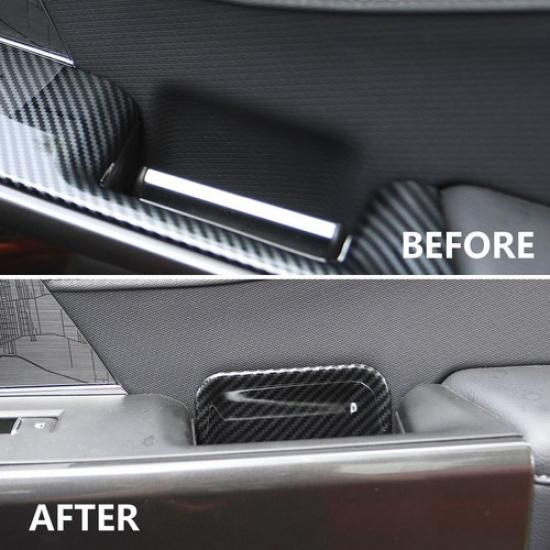 Carbon Fiber Style Inner front Door Handle Bowl Cover Trims for Ford F-150 +