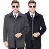 Winter Men's Wool Coat, Men's Lapel, Mid-length, Large Size, Thick, Middle-aged and Elderly Plus Velvet Daddy Coat